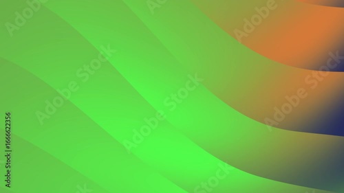 Abstract art piece with green, orange, and blue curves, suitable for web design backgrounds or modern art concepts.
