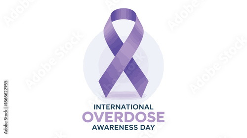International Overdose Awareness Day Purple Ribbon Support Awareness