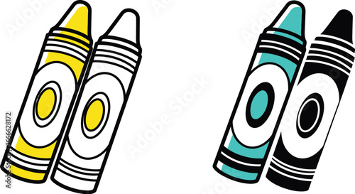 Crayon vector illustration colorful crayons drawing art supplies design