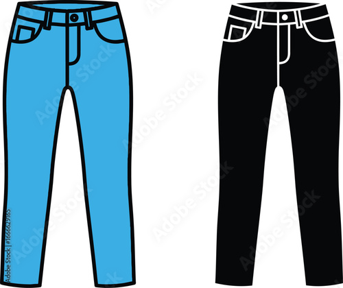 Find the perfect jeans illustration vector blue black pants apparel