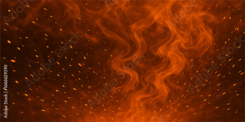 Water drops on glass with fiery orange and red flames create an abstract blaze of heat and light