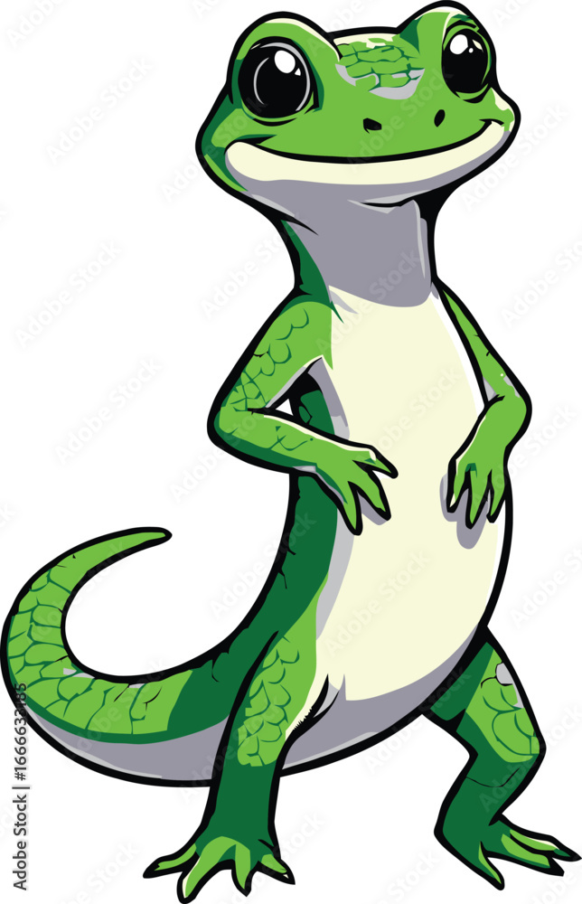 Obraz premium Cute cartoon a illustrator vector salamander