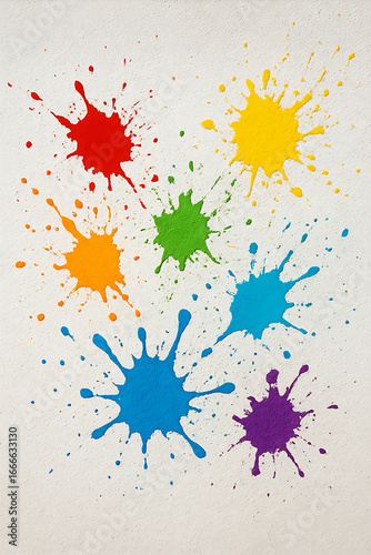 colorful ink splashes