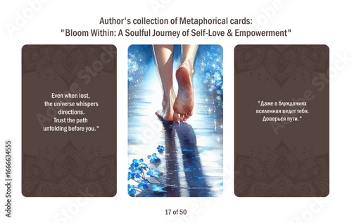 Metaphorical cards for women. Blossom from within a soulful journey to self-love and empowerment, answers to questions.