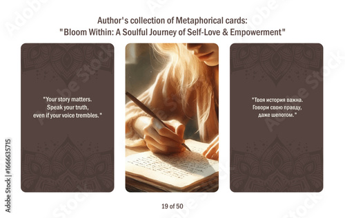 Metaphorical cards for women. Blossom from within a soulful journey to self-love and empowerment, answers to questions.