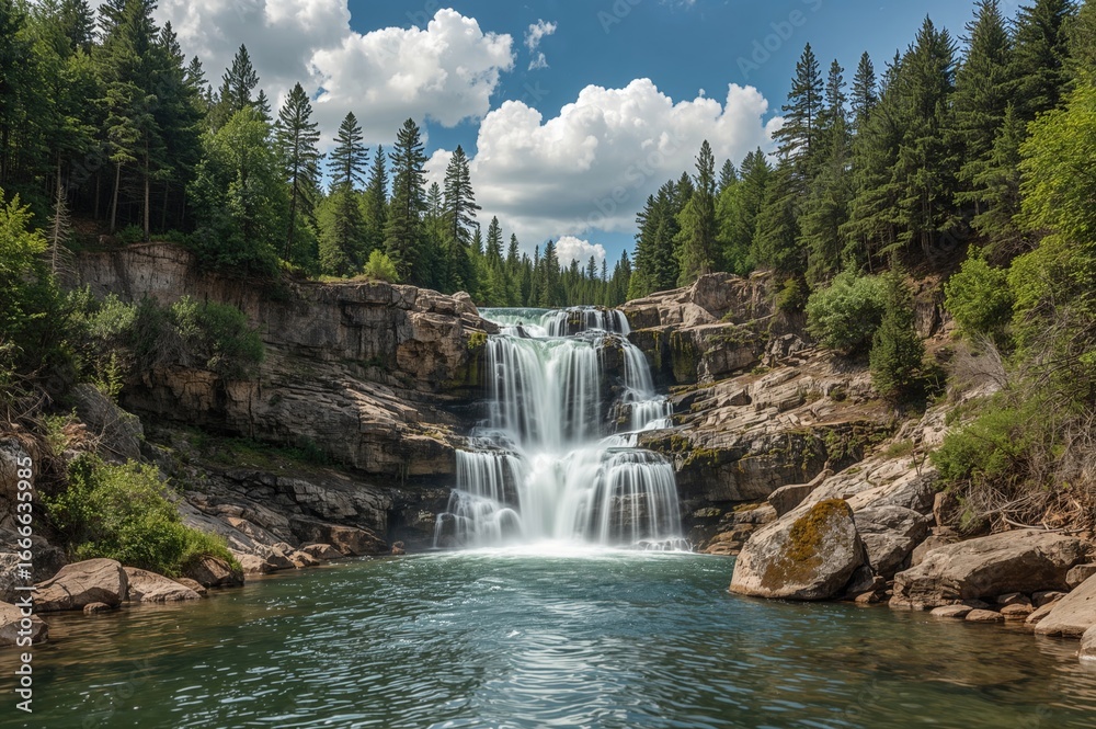 Fototapeta premium Waterfalls in a Northern Region