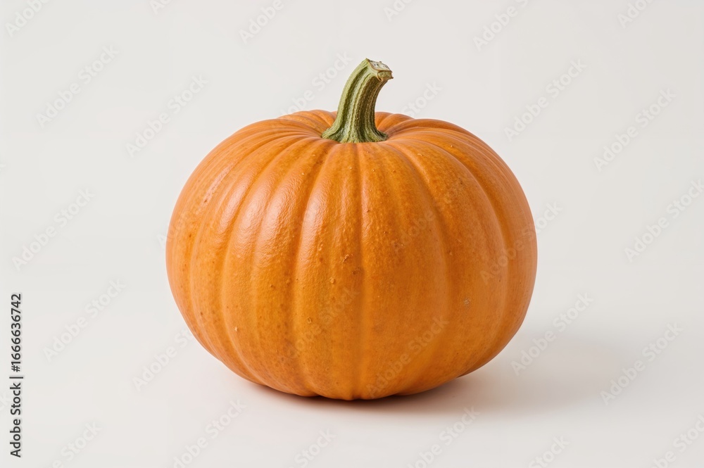 Obraz premium Illustration of a bright orange pumpkin on a plain white background