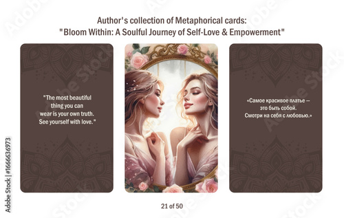 Metaphorical cards for women. Blossom from within a soulful journey to self-love and empowerment, answers to questions.