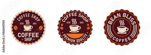 Coffee Shop and Bean Bliss Vector Emblem Set