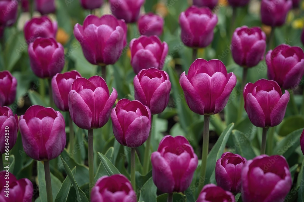 Fototapeta premium Miniature purple tulip bulb