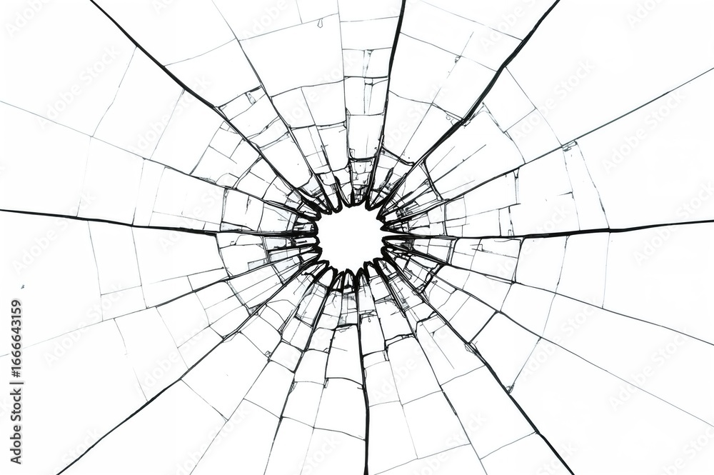 Obraz premium Isolated background with shattered broken glass