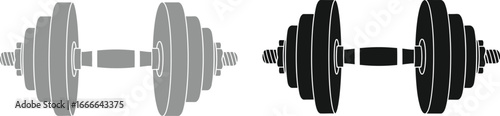 Dumbbell weights for strength training and fitness vector illustration