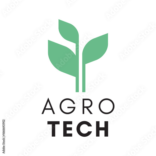 Innovative Farming Logo Concept with Leaf Shape