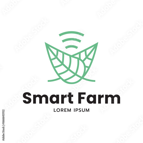 Innovative Farming Logo Concept with Leaf Shape