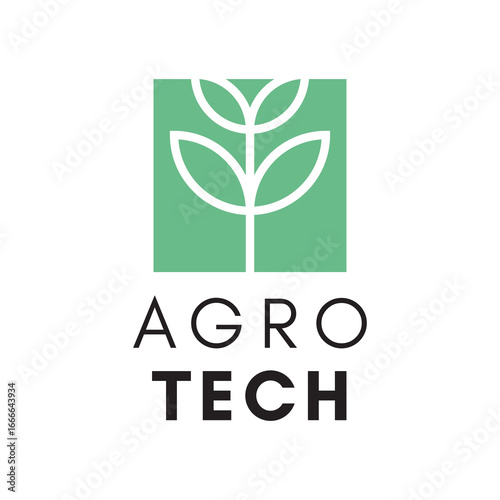 Innovative Farming Logo Concept with Leaf Shape