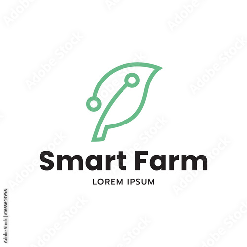 Innovative Farming Logo Concept with Leaf Shape