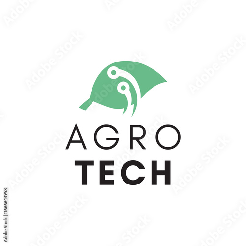 Innovative Farming Logo Concept with Leaf Shape