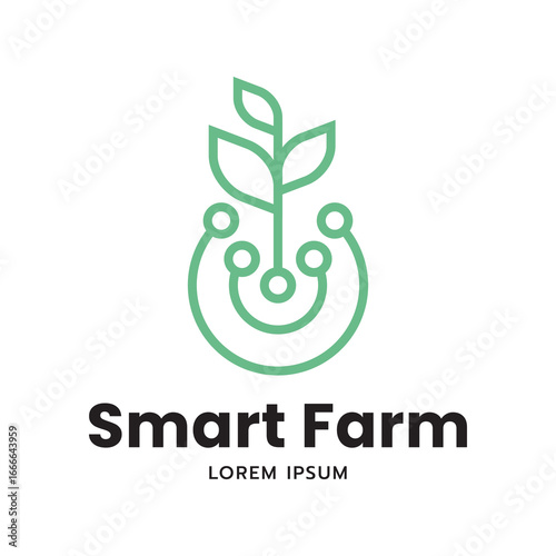 Innovative Farming Logo Concept with Leaf Shape