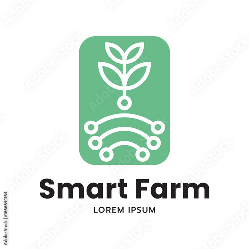 Innovative Farming Logo Concept with Leaf Shape