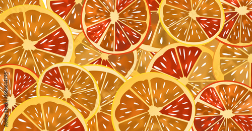 An illustration background with an orange fruit theme that fills the entire screen