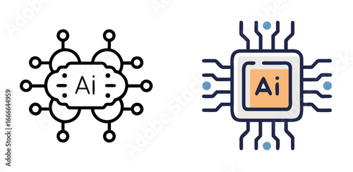 AI Chip Icon for Technology, Artificial Intelligence, Computing, and Innovation