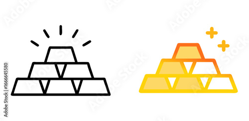 Gold Bar Icon Design for Finance, Investment, and Wealth Management