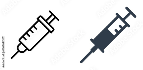 Syringe Icon for Medical, Health, Injection, Vaccination and Healthcare Services