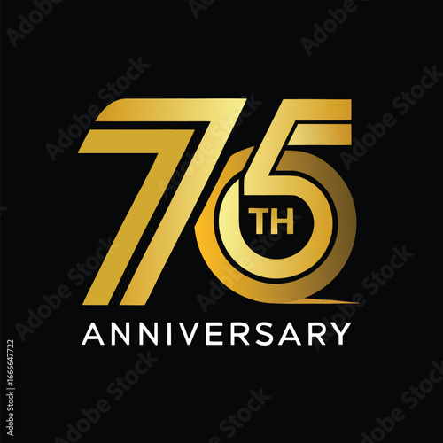 Vector illustration 75 years anniversary 2.eps
