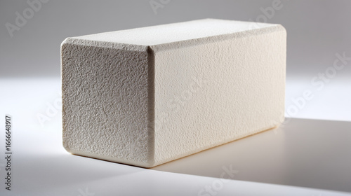 Foam block yoga on white background.


