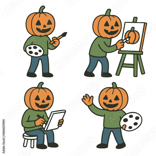 Coloring book coloring page pumpkin character transparency art drawing