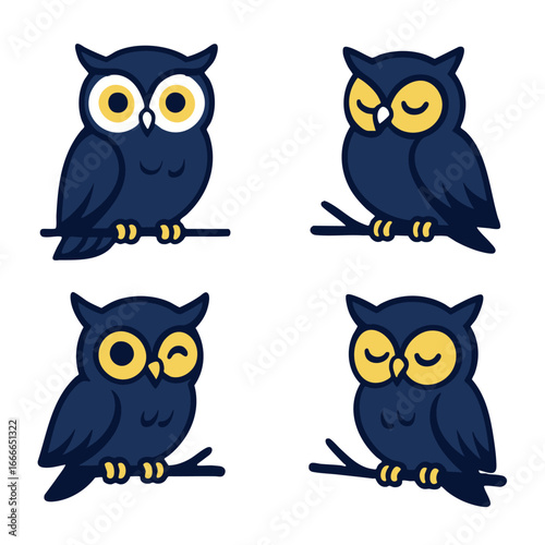 Coloring book coloring page owl transparency cute animal bird branch cartoon illustration