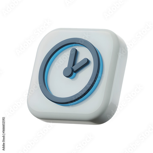 Modern 3d clock icon for time management apps transparent background Png