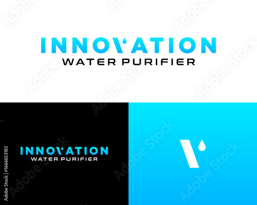 The water purification industry monogram V letter logo.

