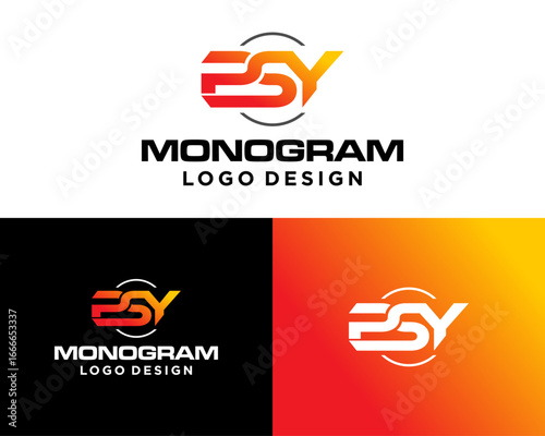 Logo design about bold PSY monogram letters for fitness and sport.