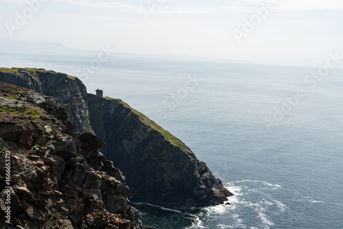 Slieve League cliffs hiking trail with Atlantic views