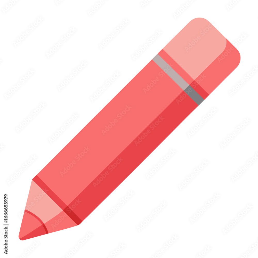 Light coral glossy crayon vector art illustration