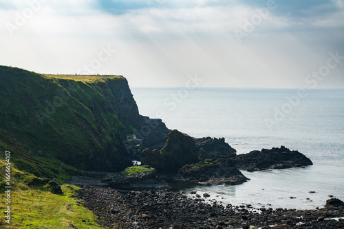 Giants Causeway basalt columns on Irish coastline