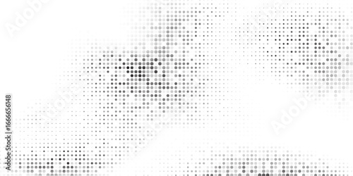 Modern halftone gradient texture. Vanishing polka dot background. Repeating dots gradation pattern abstract modern