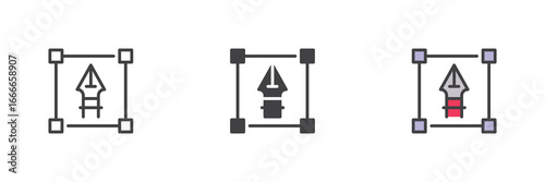 Transform selection icon set pack ? line, solid, filled outline, different style