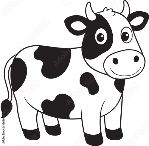 Cute cartoon cow isolated on white background