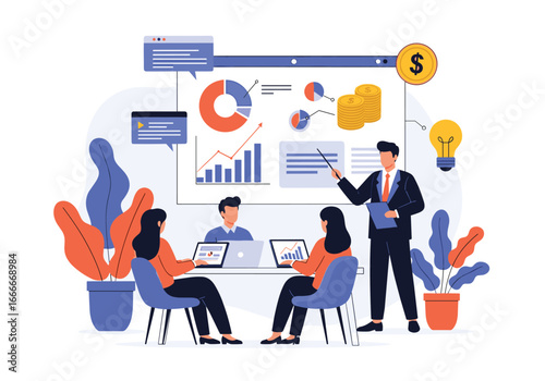 Financial planning and investment strategy meeting for business growth and profit