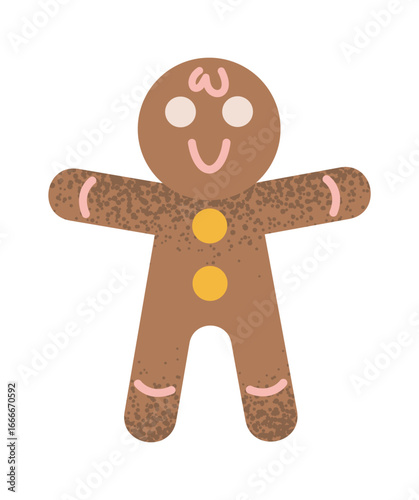 Christmas gingerbread man geometric shape