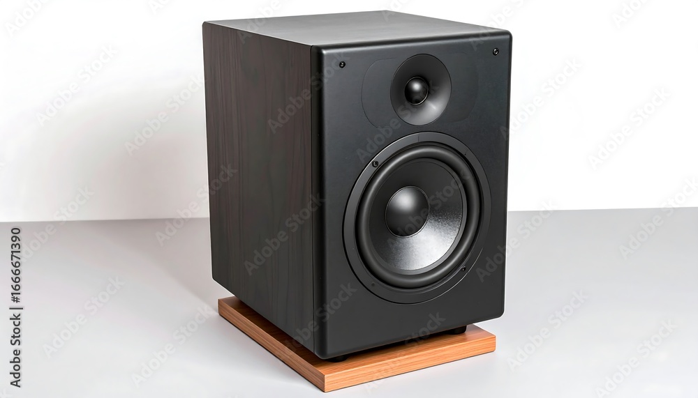 Fototapeta premium Modern speaker with wooden base