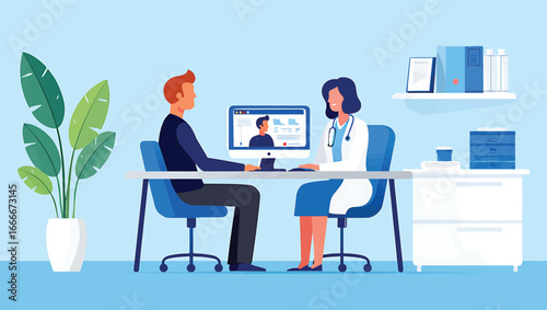 Online Doctor Consultation Patient and Doctor in a Virtual Health Setting