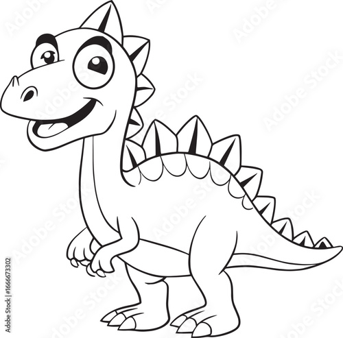 Cute cartoon tyrannosaurus rex dinosaur isolated on white background