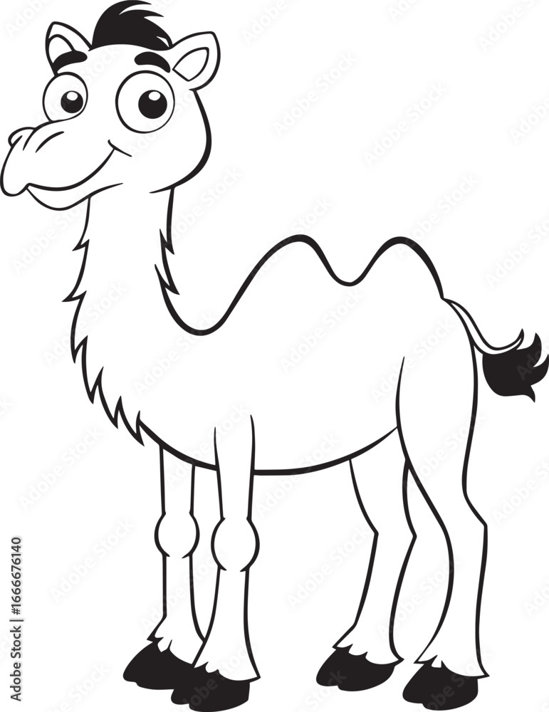 Fototapeta premium Cute cartoon camel isolated on white background