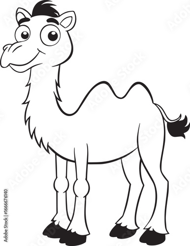Cute cartoon camel isolated on white background