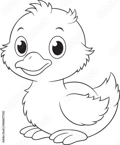 Cute duckling illustration isolated on white background