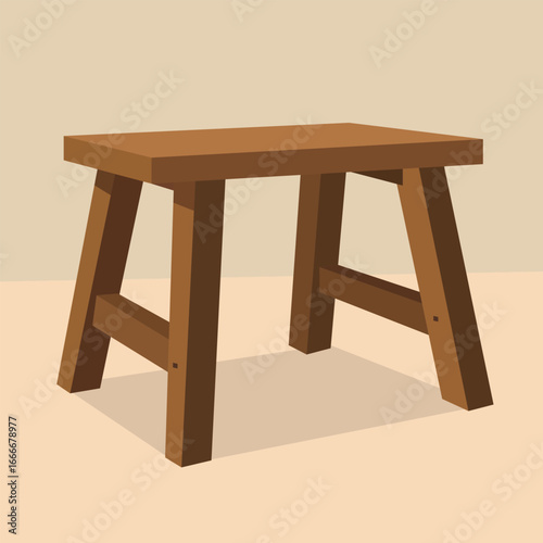 Classic wooden stool design offers rustic charm and practical seating solution for your home or studio