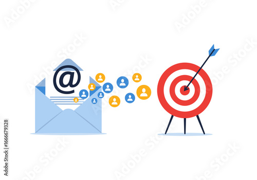 Email marketing campaign hitting the target audience with strategic online communication